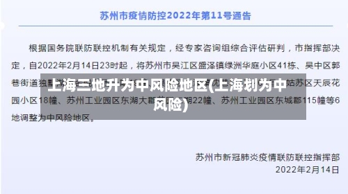 上海三地升为中风险地区(上海划为中风险)-第2张图片