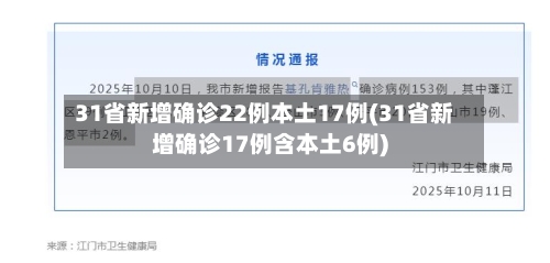 31省新增确诊22例本土17例(31省新增确诊17例含本土6例)-第2张图片