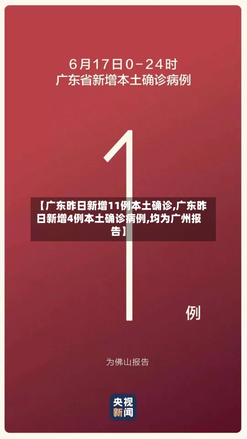 【广东昨日新增11例本土确诊,广东昨日新增4例本土确诊病例,均为广州报告】