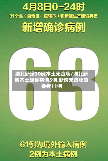 湖北新增30例本土无症状/湖北新增本土确诊病例5例,新增无症状感染者11例