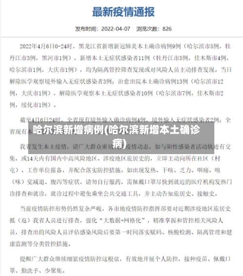哈尔滨新增病例(哈尔滨新增本土确诊病)