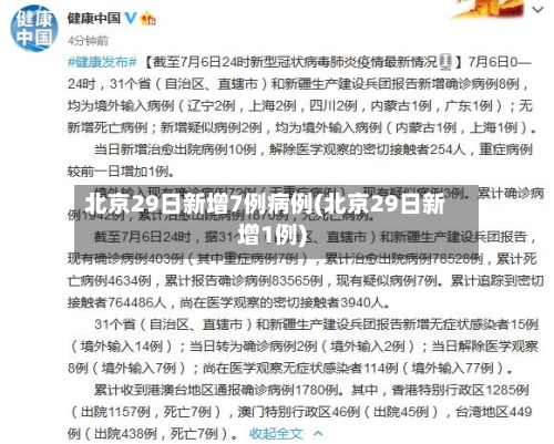 北京29日新增7例病例(北京29日新增1例)
