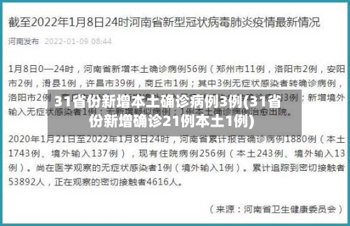 31省份新增本土确诊病例3例(31省份新增确诊21例本土1例)-第2张图片