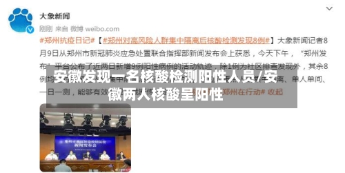 安徽发现一名核酸检测阳性人员/安徽两人核酸呈阳性
