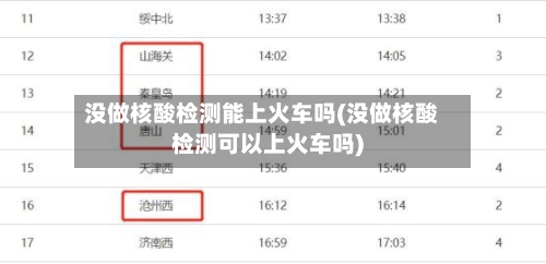 没做核酸检测能上火车吗(没做核酸检测可以上火车吗)
