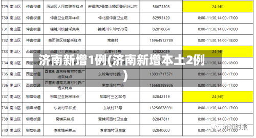 济南新增1例(济南新增本土2例)-第2张图片