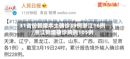 31省份新增本土确诊39例浙江16例/浙江新增确诊病例105例