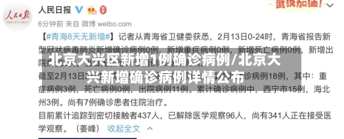 北京大兴区新增1例确诊病例/北京大兴新增确诊病例详情公布-第3张图片