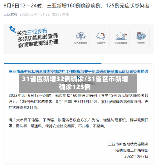 31省区新增32例确诊/31省区市新增确诊125例-第2张图片