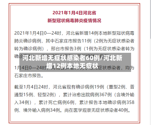 河北新增无症状感染者60例/河北新增12例本地无症状-第2张图片